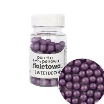 Sugar sprinkles Pearls - Violet, 7 mm, 40 g
