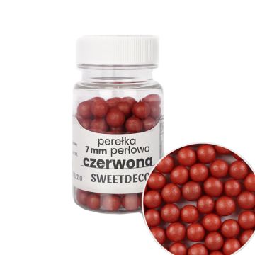 Sugar sprinkles Pearls - Red, 7 mm, 40 g