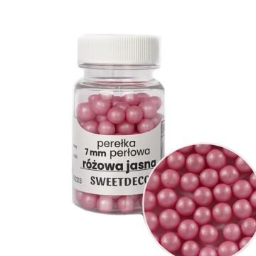 Sugar sprinkles Pearls - Light Pink, 7 mm, 40 g