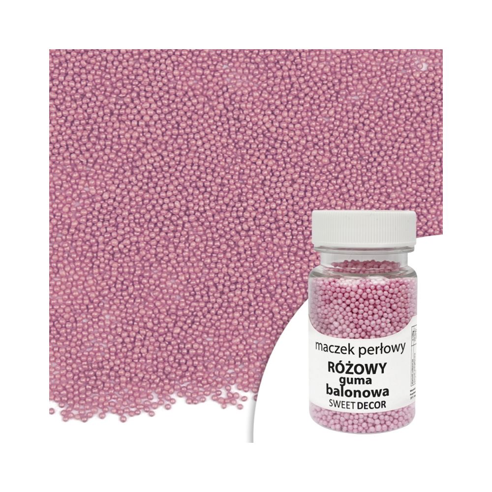 Posypka cukrowa maczek - różowy guma balonowa, 50 g