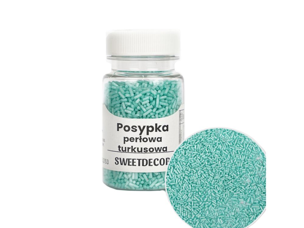 Posypka cukrowa pałeczki - turkusowe, 40 g