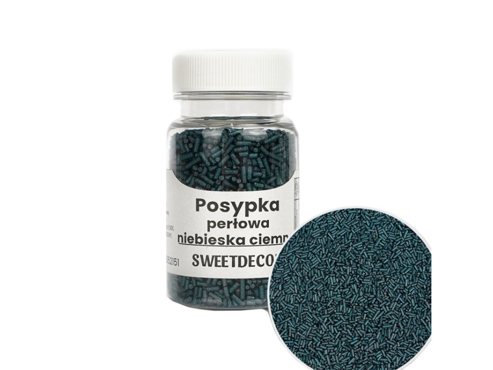 Posypka cukrowa pałeczki - niebieskie ciemne, 40 g