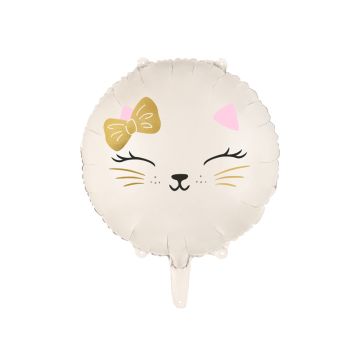 Balon foliowy okrągły Kot - PartyDeco - 35 cm