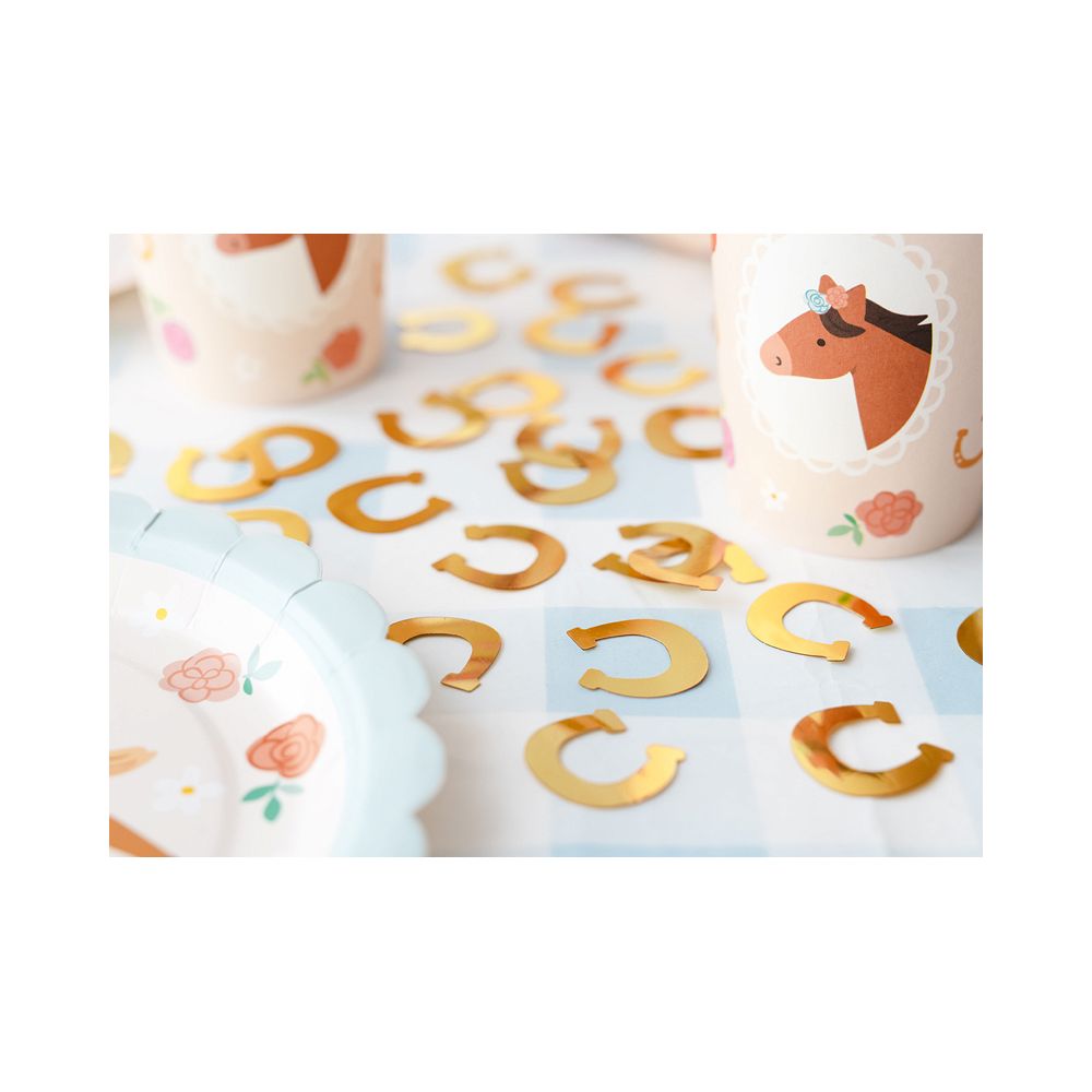 Decorative confetti Horseshoes - PartyDeco - gold, 15 g