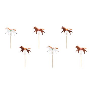 Muffin toppers Horses - PartyDeco - 6 pcs.