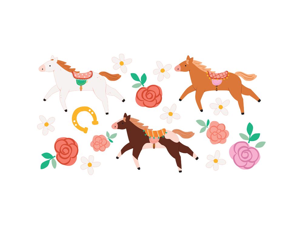 Party flash tattoos Horses - PartyDeco - 16 pcs.