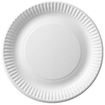 Paper plates - white, 23 cm, 100 pcs.