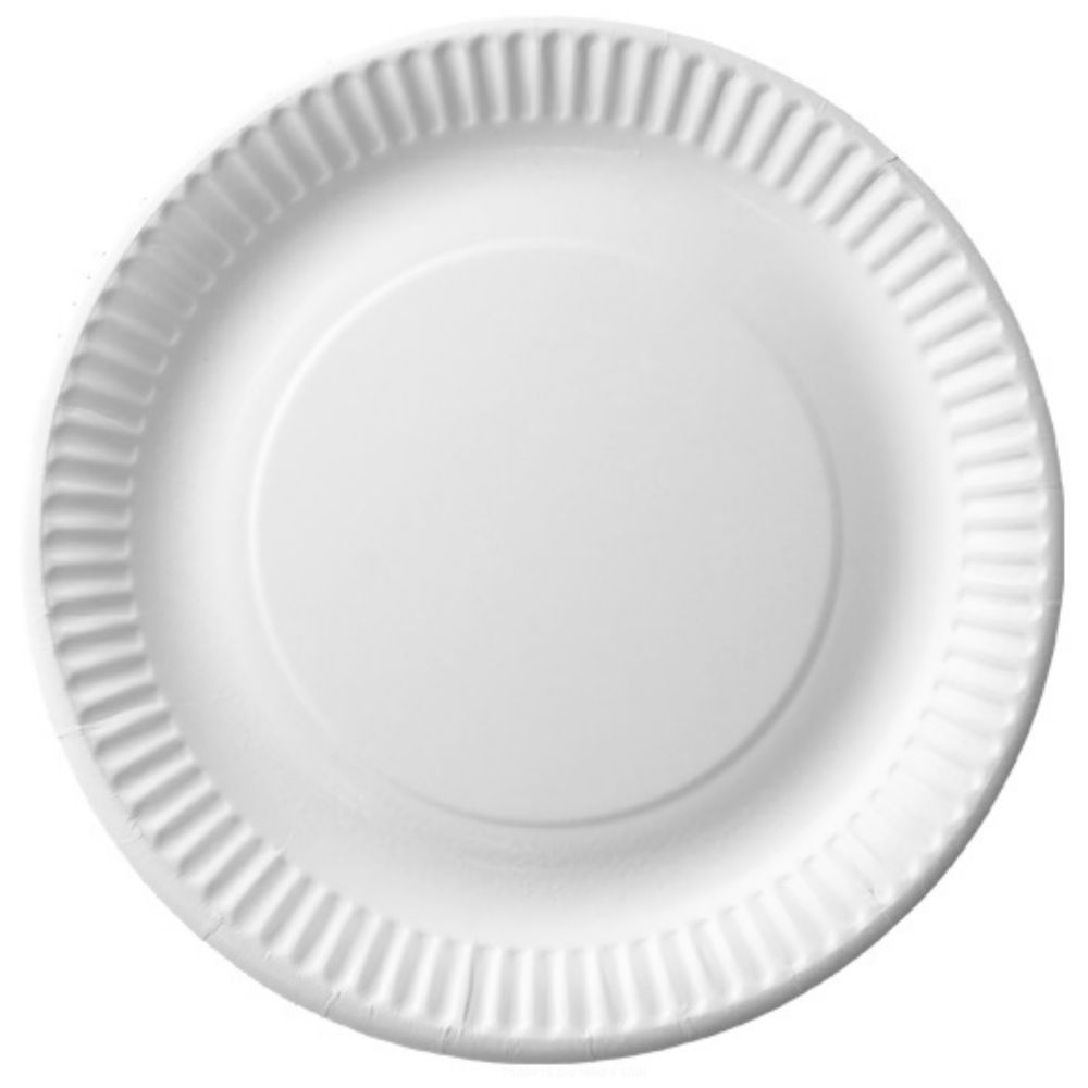 Paper plates - white, 23 cm, 100 pcs.