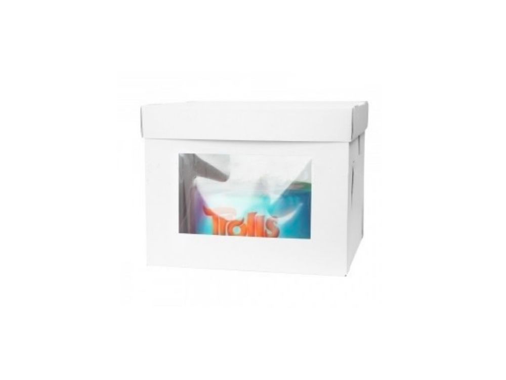 A cake box with side window - white, 34 x 34 x 27 cm