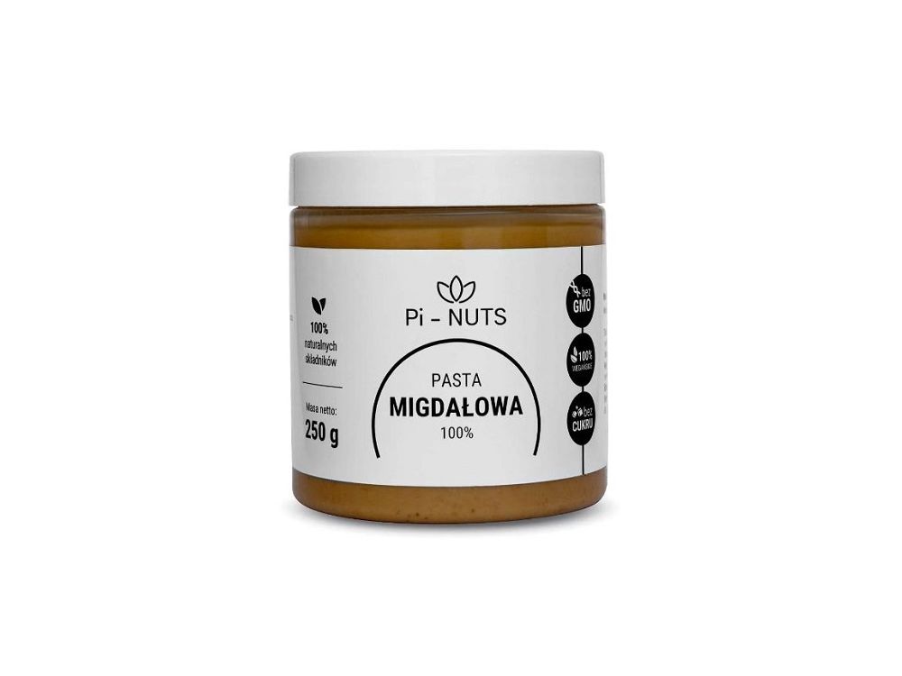 Pasta z prażonych migdałów 100% - Pi-Nuts - 250 g