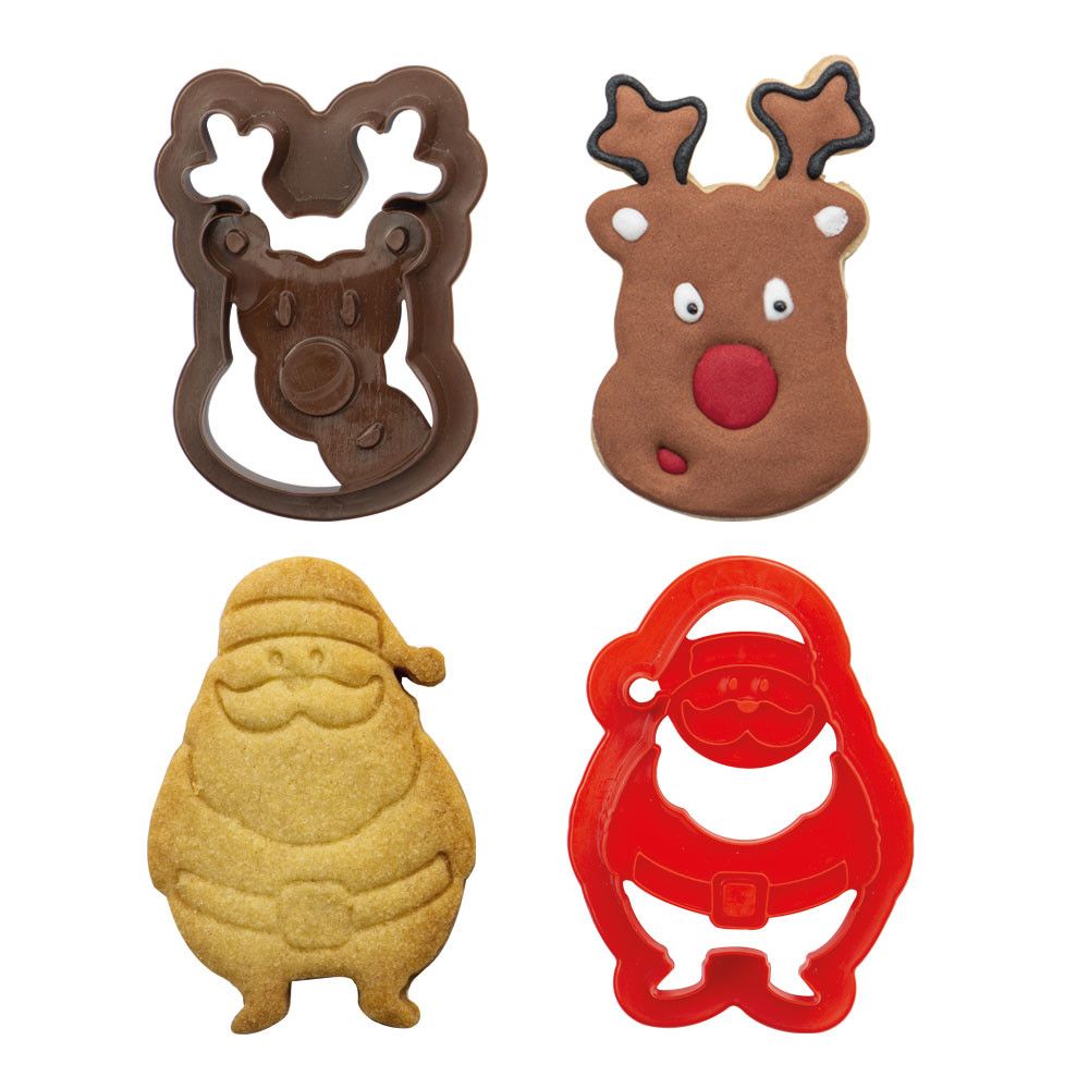 Set of cookie cutters - Decora - Santa and reindeer, 2 pcs.