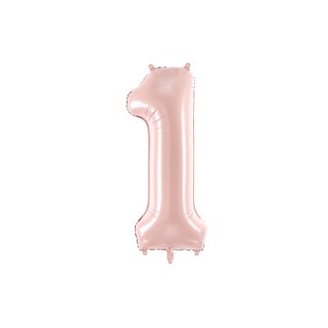 Foil balloon - PartyDeco - number 1, pink, 72 cm