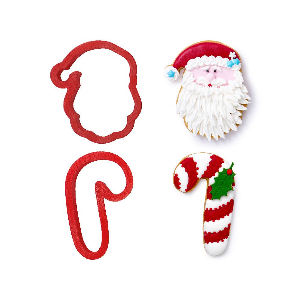 Set of cookie cutters - Decora - Santa Claus and candy cane, 2 pcs.