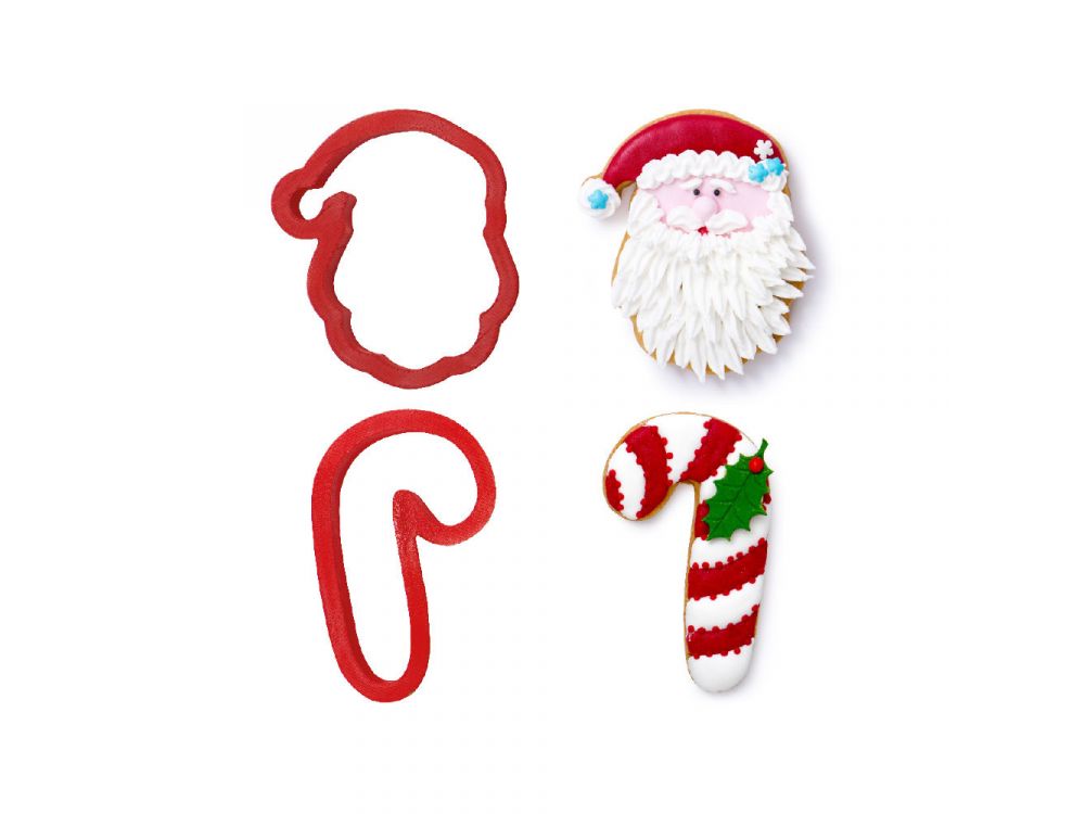 Set of cookie cutters - Decora - Santa Claus and candy cane, 2 pcs.