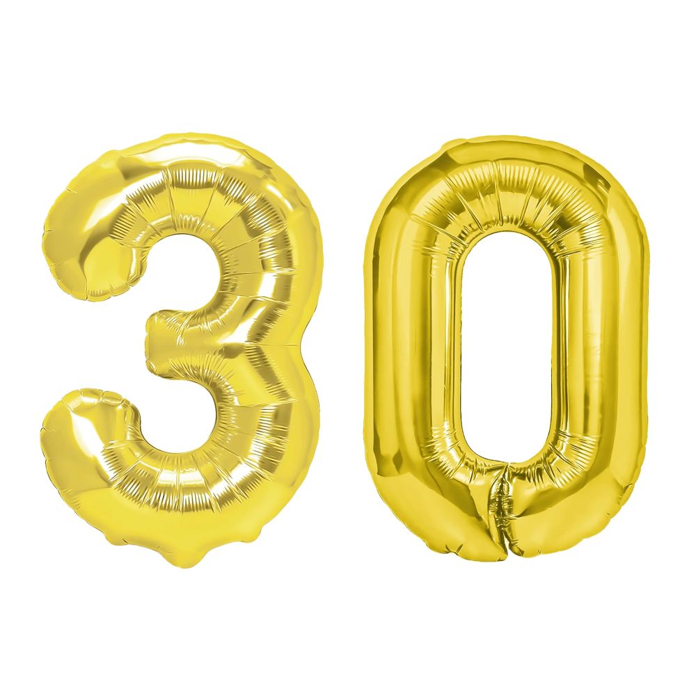 Balony foliowe urodzinowe Liczba 30 - złote