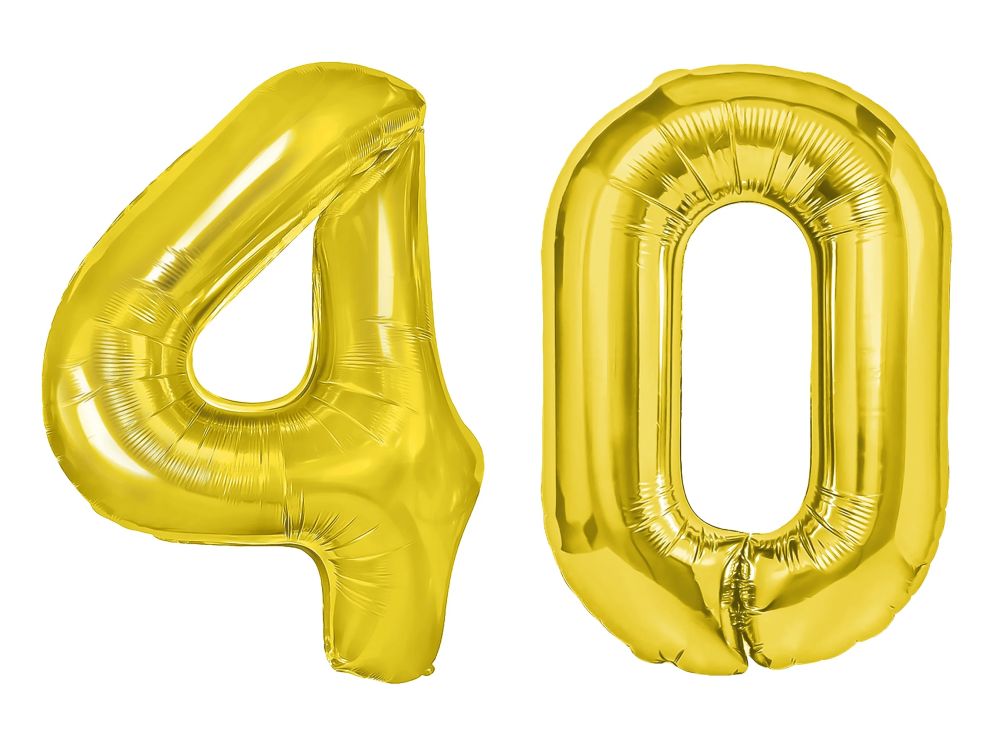 Balony foliowe urodzinowe Liczba 40 - złote