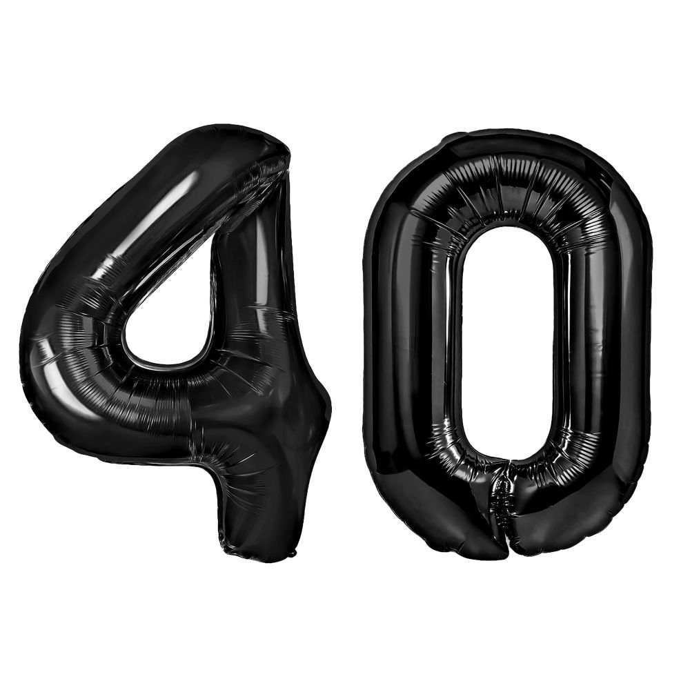 Birthday foil balloons Number 40 - black
