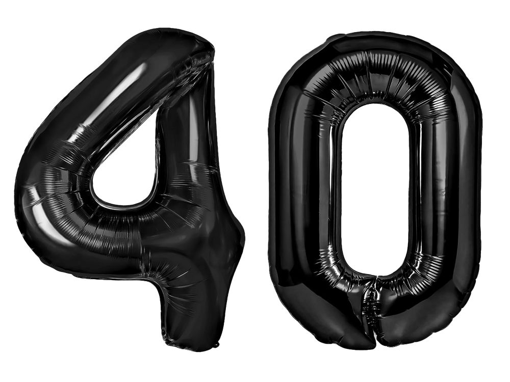 Birthday foil balloons Number 40 - black