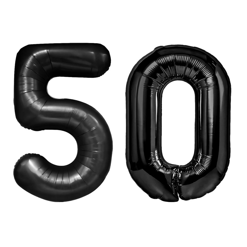 Balony foliowe urodzinowe Liczba 50 - czarne