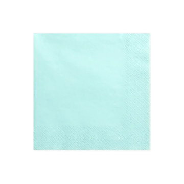 Paper napkins - PartyDeco - pale turquoise, 33 x 33 cm, 20 pcs.