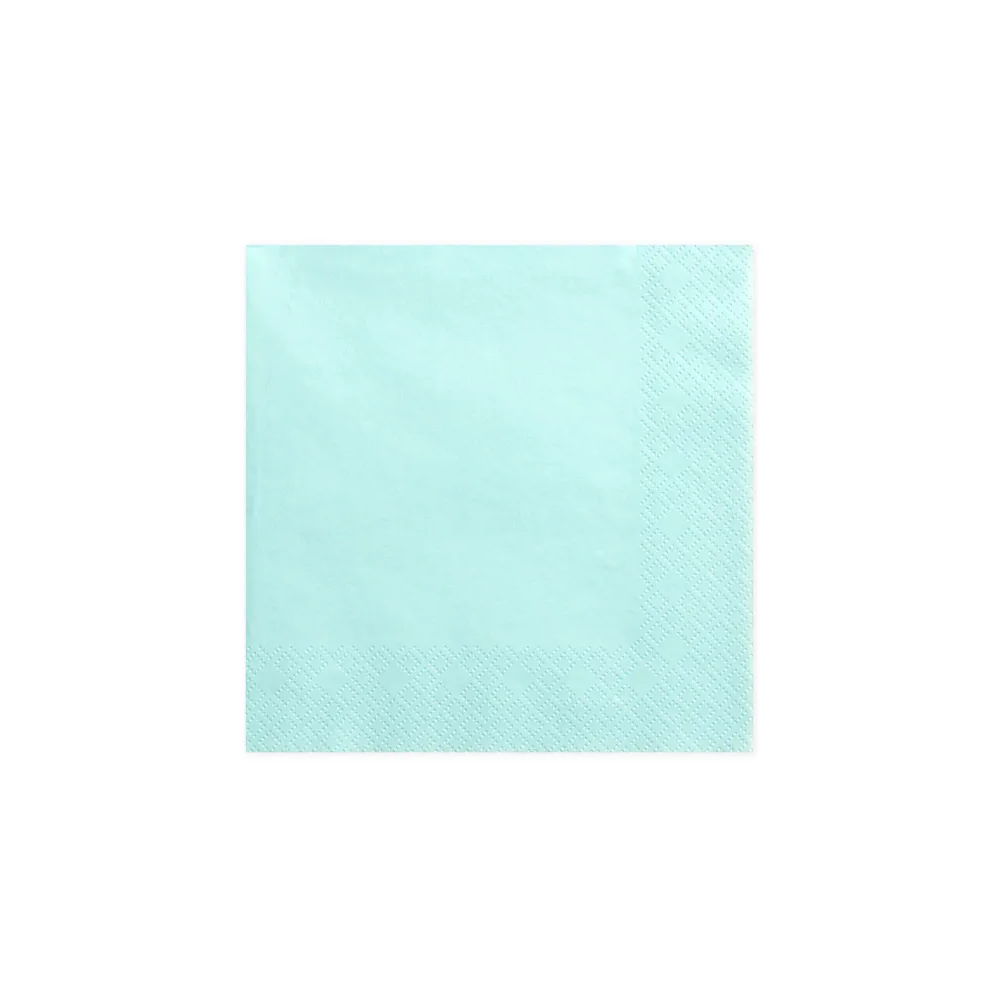 Paper napkins - PartyDeco - pale turquoise, 33 x 33 cm, 20 pcs.