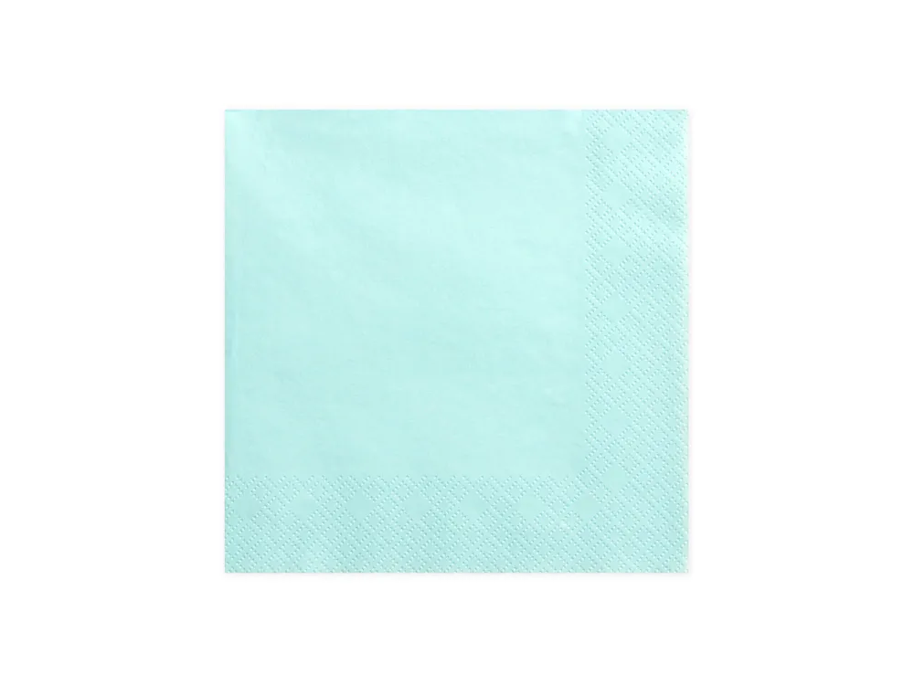 Paper napkins - PartyDeco - pale turquoise, 33 x 33 cm, 20 pcs.