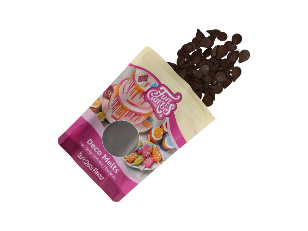 Pastylki Deco Melts - FunCakes - brązowe, ciemna czekolada, 250 g