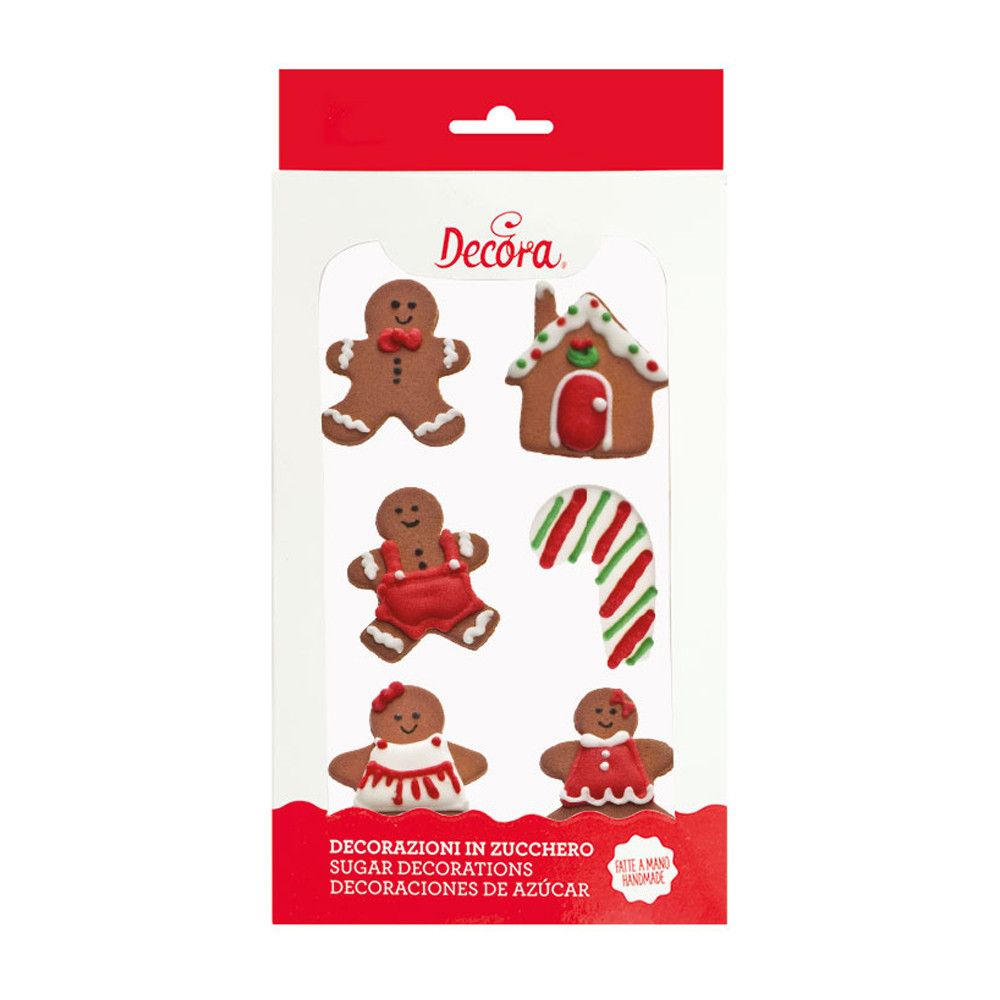 Sugar decorations - Decora - gingerbread mix, 6 pcs.