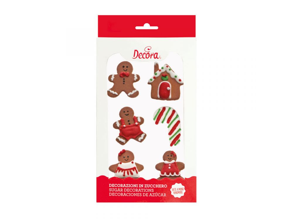 Sugar decorations - Decora - gingerbread mix, 6 pcs.