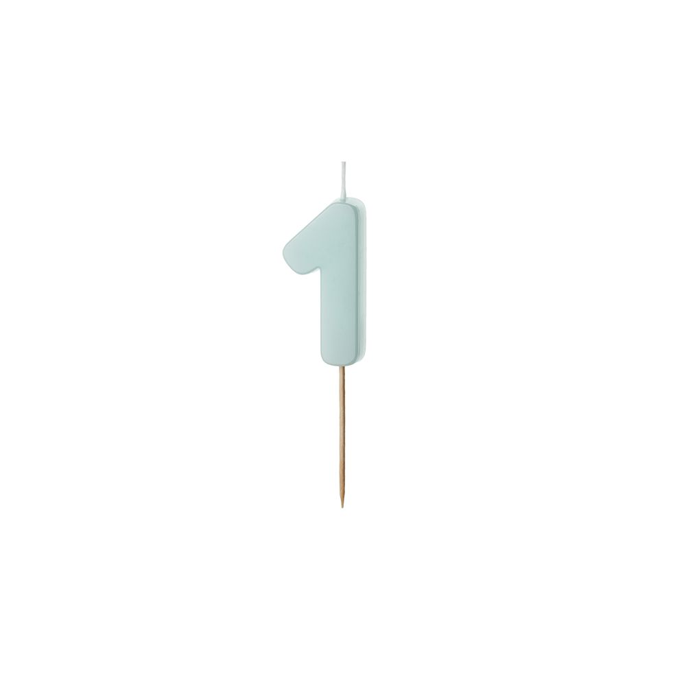 Birthday candle number 1 - PartyDeco - light blue