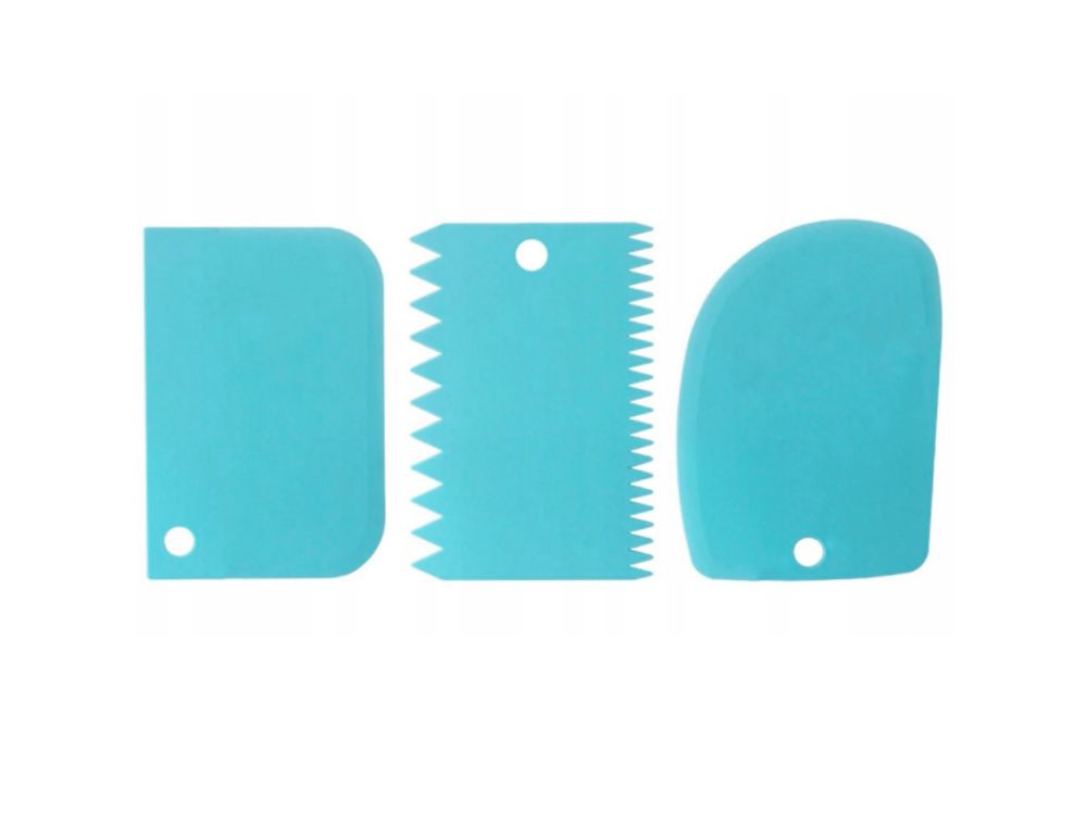 Set of spatulas paddles for cakes - blue, 3 pcs.