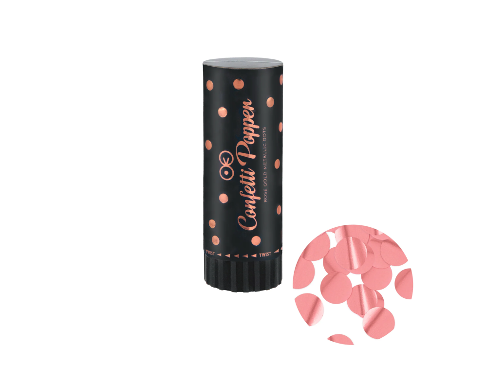 Confetti Popper - rose gold dots