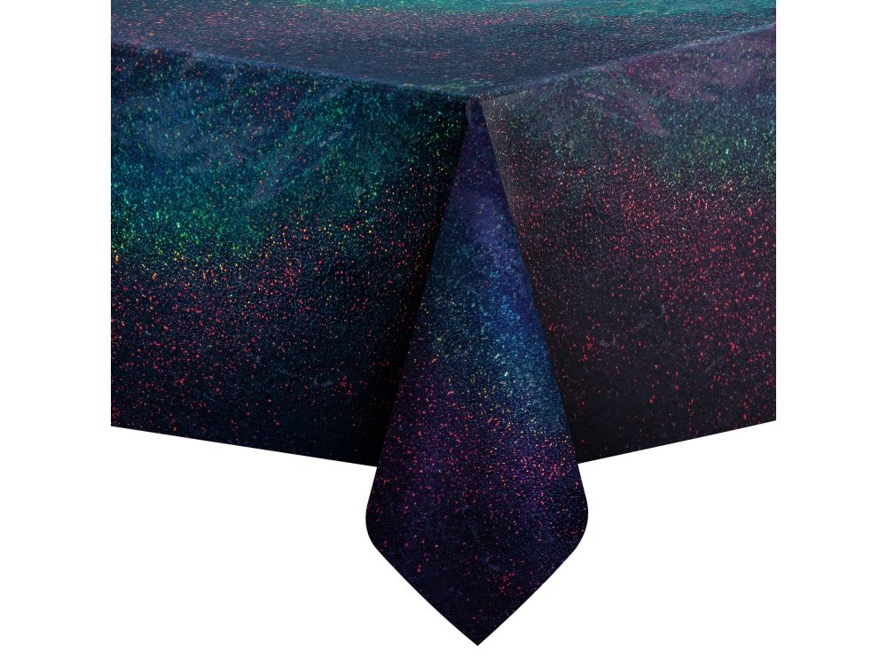 Obrus na słodki stół dwustronny - czarny/srebrny, 137 x 274 cm