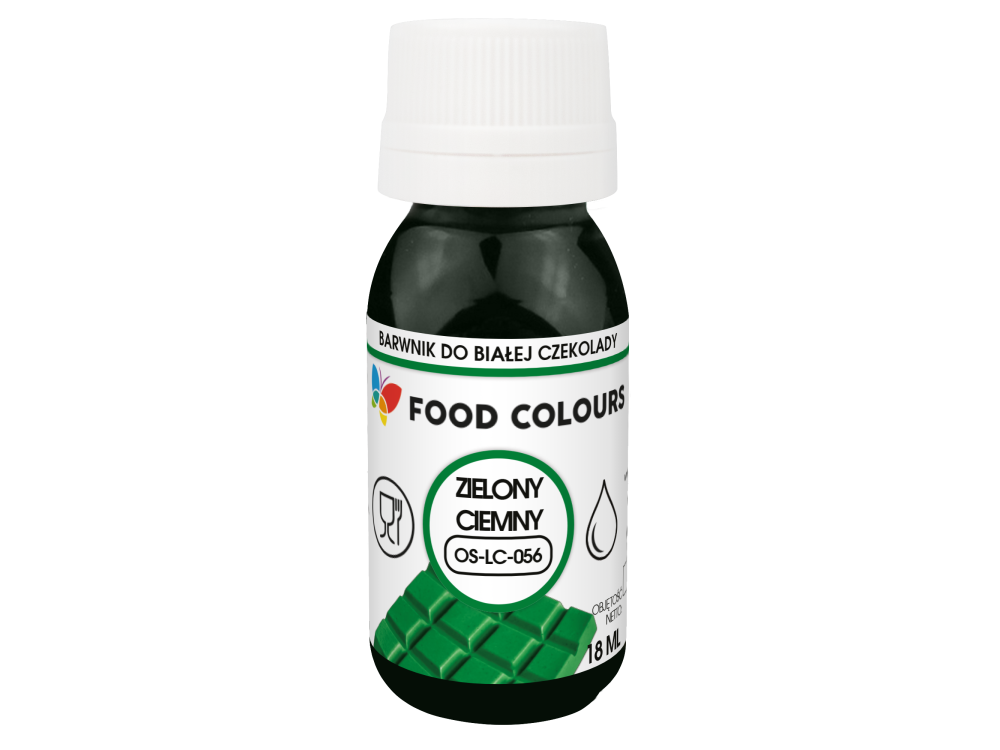 Barwnik spożywczy do białej czekolady - Food Colours - ciemnozielony, 18 ml
