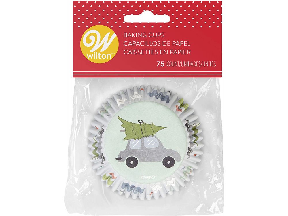 Muffin curlers - Wilton - car with a christmas tree, 75 pcs.