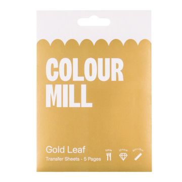 Edible gold in leaves - Colour Mill - 80 x 80 mm, 5 pcs.