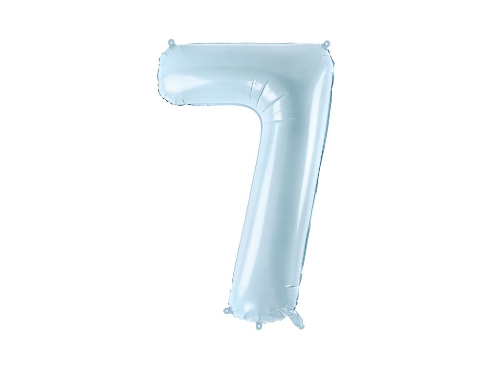 Foil balloon - PartyDeco - number 7, blue, 72 cm