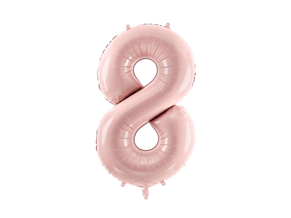 Balon foliowy cyfra 8 - PartyDeco - różowy, 72 cm