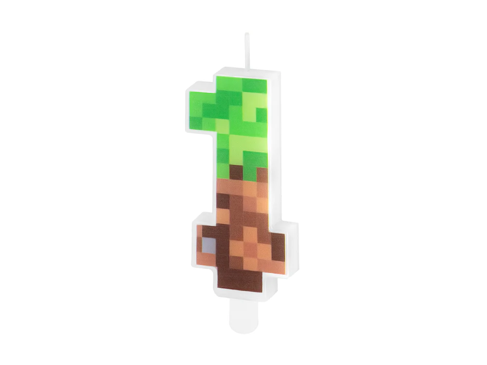 Birthday candle Pixels - number 1