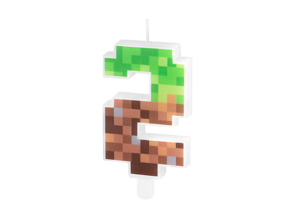 Birthday candle Pixels - number 2