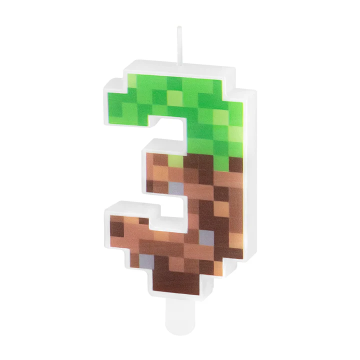 Birthday candle Pixels - number 3