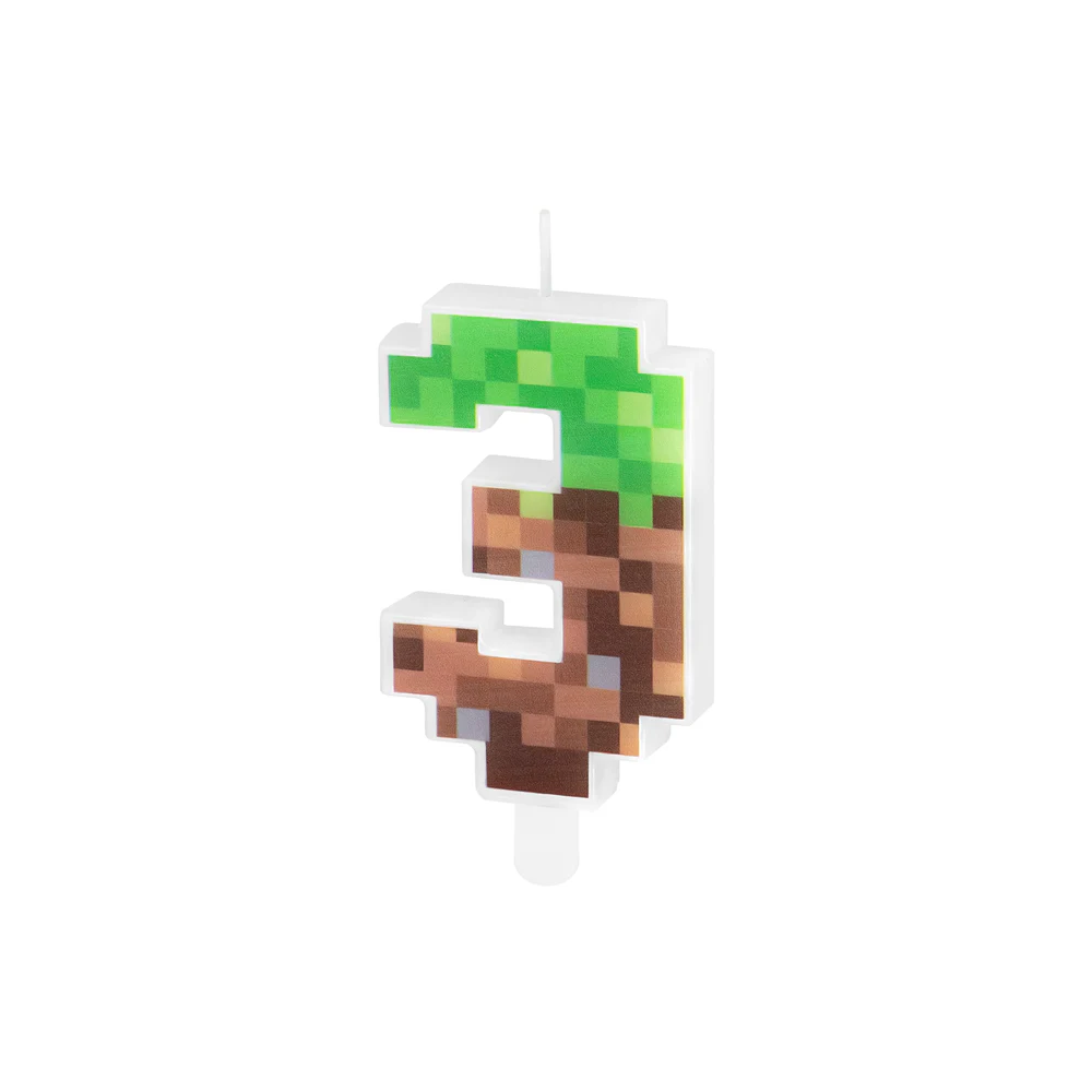 Birthday candle Pixels - number 3