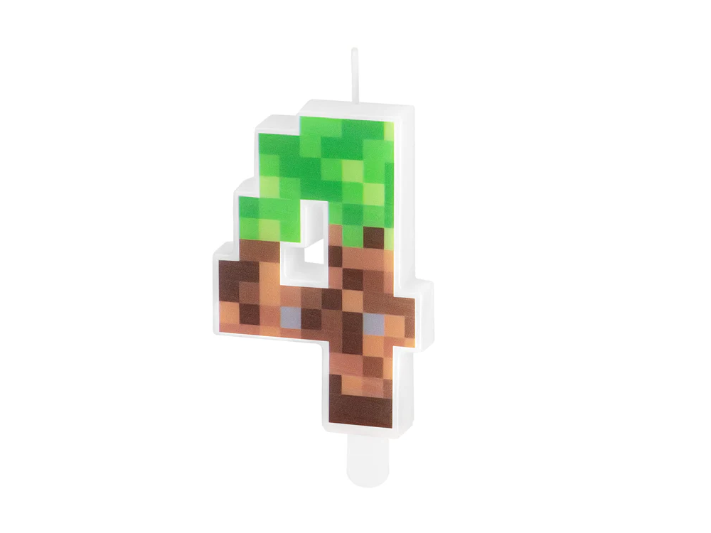 Birthday candle Pixels - number 4