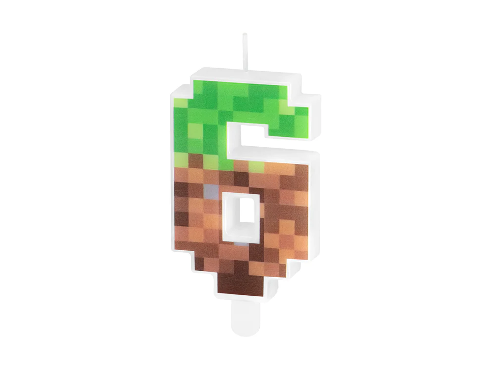 Birthday candle Pixels - number 6
