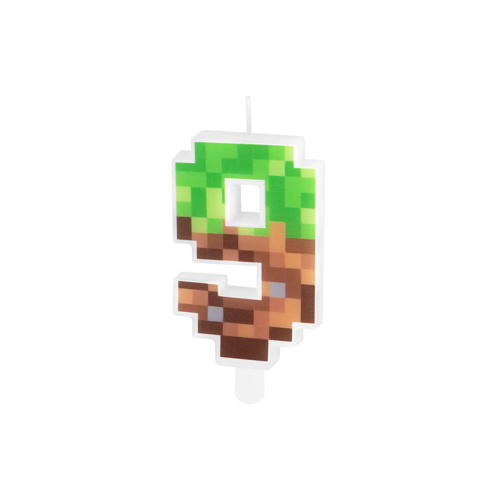 Birthday candle Pixels - number 9