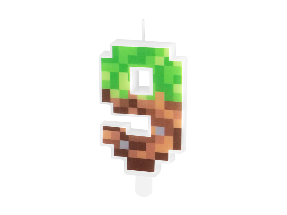Birthday candle Pixels - number 9