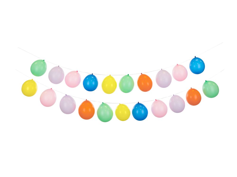 Girlanda balonowa dekoracyjna - PartyDeco - kolorowy mix, 3 w 1