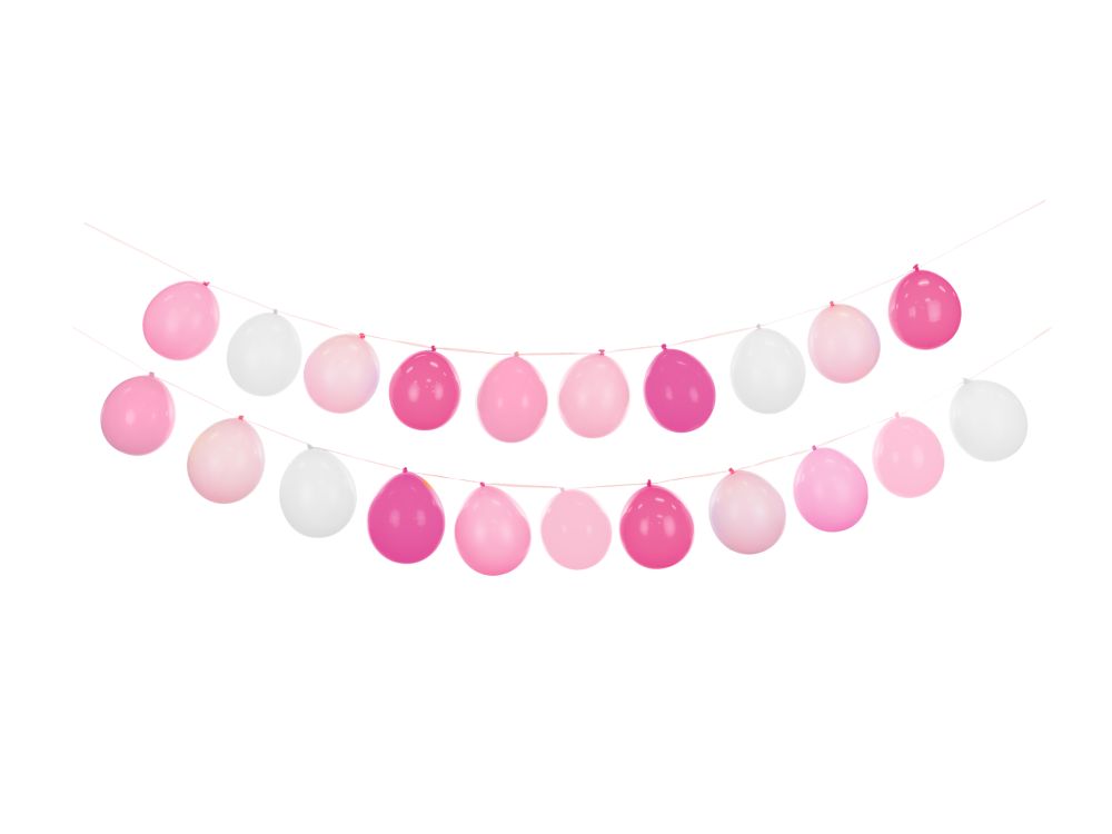 Decorative balloon garland - PartyDeco - pink mix, 3 in 1