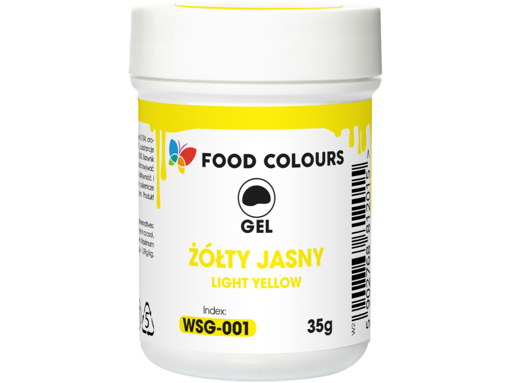 Barwnik spożywczy w żelu w słoiczku - Food Colours - jasny żółty, 35 g
