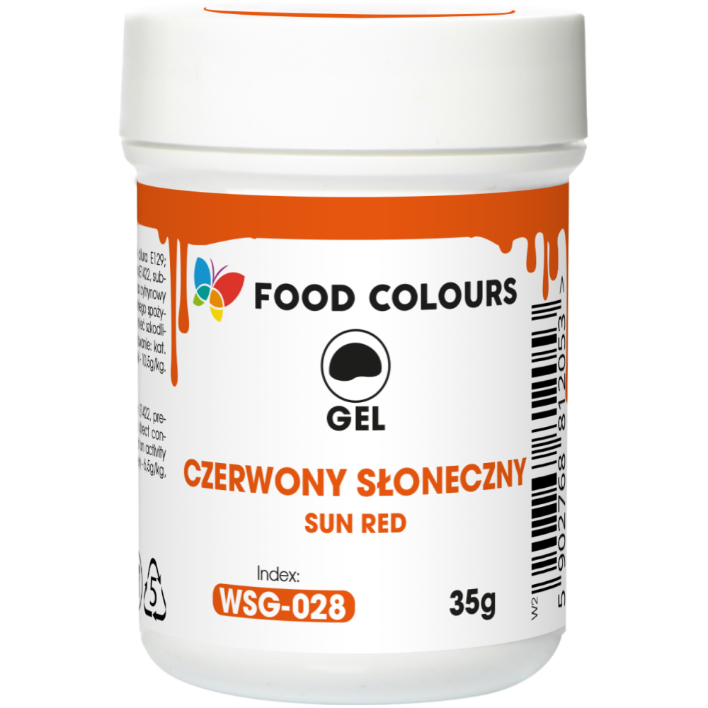 Barwnik spożywczy w żelu w słoiczku - Food Colours - słoneczny czerwony, 35 g
